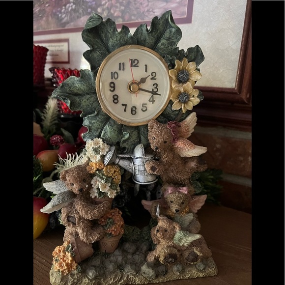 Rare Vintage 1976 Swiss Tea Pot Teddy Bear Cherub Clock‼️FINAL SALE - Picture 4 of 8